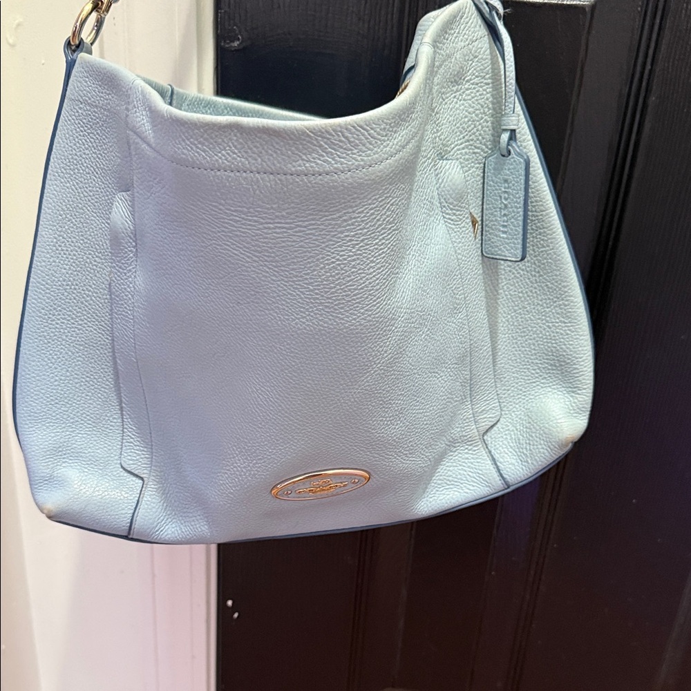 Coach Sky Blue Leather Hobo Bag